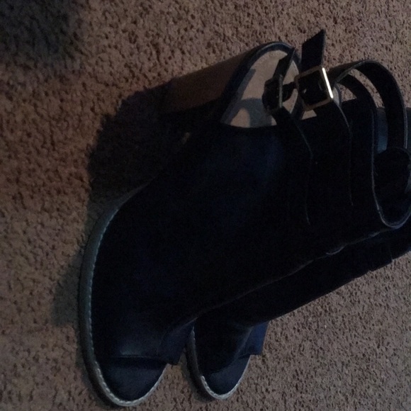 Black Peep Toe Bootie - Picture 1 of 2